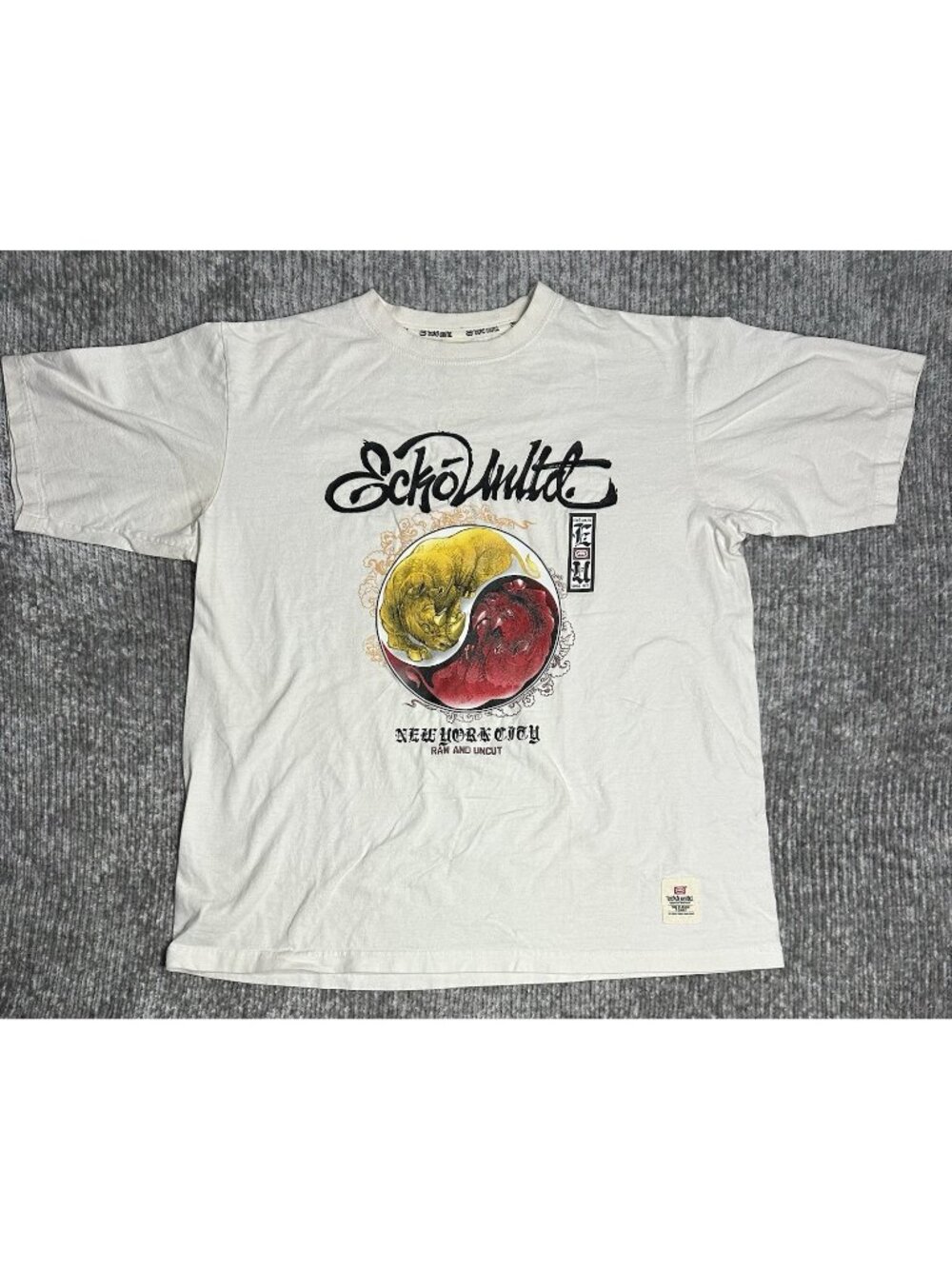 Ecko Unltd T-Shirt, Raw & Uncut, Large Vintage Tee, Classic Mark Ecko